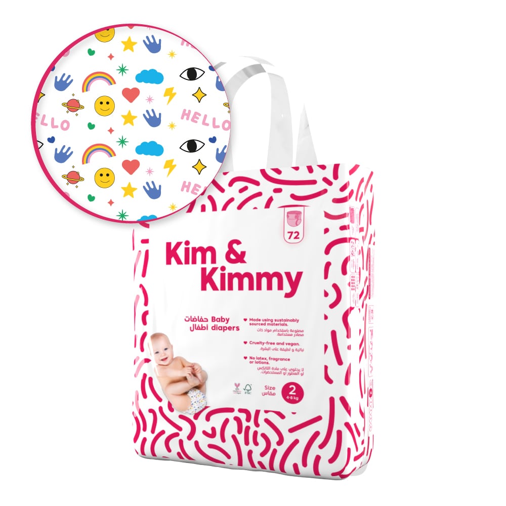 Kim & Kimmy - Pannolini taglia 2, 4-8 kg, Qtà 72