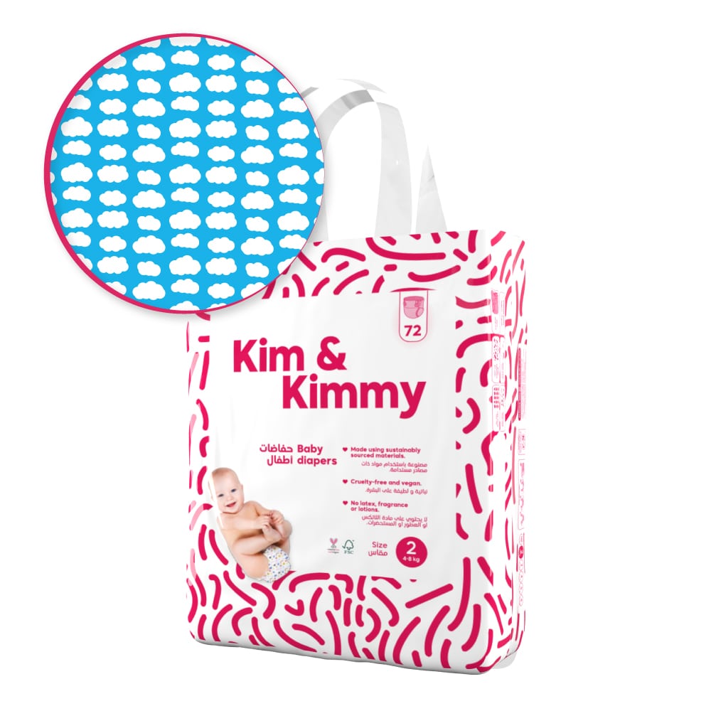 Kim & Kimmy - Pannolini taglia 2, 4-8 kg, Qtà 72