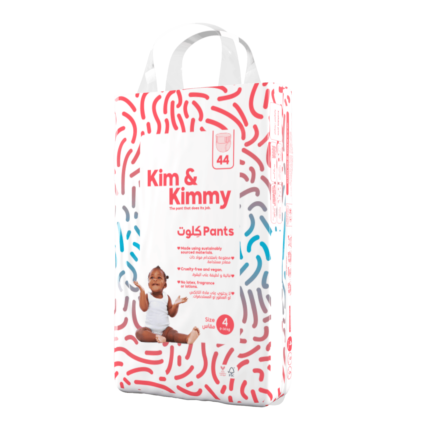 Kim & Kimmy - Mutandina taglia 4, 9-14 kg, Qtà 44